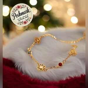 Personalized Birth Flower & Birthstone Bracelet Custom Womens Jewelry Gifts Mom